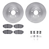 6512-59358 Brake Rotors w/5000 Advanced Brake Pads Kit with Hardware, 1999-2004 Acura/Honda, Position: Front - image 1