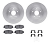 6512-59360 Brake Rotors w/5000 Advanced Brake Pads Kit with Hardware, 2003-2008 Acura/Honda, Position: Front - image 1