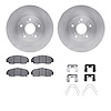 6512-59361 Brake Rotors w/5000 Advanced Brake Pads Kit with Hardware, 1999-2014 Acura/Honda, Position: Front - image 1