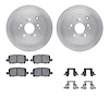 6512-59372 Brake Rotors w/5000 Advanced Brake Pads Kit with Hardware, 2001-2008 Acura/Honda, Position: Rear - image 1