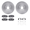 6512-59378 Brake Rotors w/5000 Advanced Brake Pads Kit with Hardware, 2005-2015 Acura/Honda, Position: Front - image 1