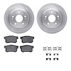 6512-59387 Brake Rotors w/5000 Advanced Brake Pads Kit with Hardware, 2002-2004 Acura/Honda, Position: Rear - image 1