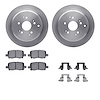 6512-59393 Brake Rotors w/5000 Advanced Brake Pads Kit with Hardware, 2002-2004 Acura/Honda, Position: Rear - image 1