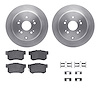 6512-59397 Brake Rotors w/5000 Advanced Brake Pads Kit with Hardware, 2007-2012 Acura/Honda, Position: Rear - image 1
