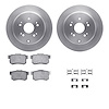 6512-59398 Brake Rotors w/5000 Advanced Brake Pads Kit with Hardware, 2005-2018 Acura/Honda, Position: Rear - image 1