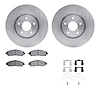 6512-59417 Brake Rotors w/5000 Advanced Brake Pads Kit with Hardware, 2007-2015 Acura/Honda, Position: Front - image 1