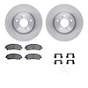6512-59430 Brake Rotors w/5000 Advanced Brake Pads Kit with Hardware, 2009-2014 Acura/Honda, Position: Front - image 1