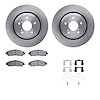 6512-59442 Brake Rotors w/5000 Advanced Brake Pads Kit with Hardware, Fits Select Acura/Honda, Position: Front - image 1