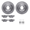 6512-59453 Brake Rotors w/5000 Advanced Brake Pads Kit with Hardware, Fits Select Acura/Honda, Position: Rear - image 1