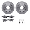 6512-59455 Brake Rotors w/5000 Advanced Brake Pads Kit with Hardware, Fits Select Acura/Honda, Position: Rear - image 1