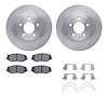 6512-59469 Brake Rotors w/5000 Advanced Brake Pads Kit with Hardware, 2016-2021 Acura/Honda, Position: Front - image 1