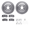 6512-59480 Brake Rotors w/5000 Advanced Brake Pads Kit with Hardware, Fits Select Acura/Honda, Position: Rear - image 1