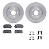 6512-59498 Brake Rotors w/5000 Advanced Brake Pads Kit with Hardware, Fits Select Acura/Honda, Position: Rear - image 1