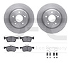 6512-59502 Brake Rotors w/5000 Advanced Brake Pads Kit with Hardware, 2017-2021 Acura/Honda, Position: Rear - image 1