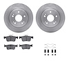 6512-59526 Brake Rotors w/5000 Advanced Brake Pads Kit with Hardware, Fits Select Acura/Honda, Position: Rear - image 1