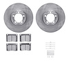 6512-63121 Brake Rotors w/5000 Advanced Brake Pads Kit with Hardware, 1963-1967 Mercedes-Benz, Position: Front - image 1