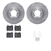 6512-63123 Brake Rotors w/5000 Advanced Brake Pads Kit with Hardware, 1963-1967 Mercedes-Benz, Position: Front - image 1