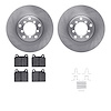 6512-63133 Brake Rotors w/5000 Advanced Brake Pads Kit with Hardware, 1965-1973 Mercedes-Benz, Position: Front - image 1