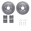 6512-63144 Brake Rotors w/5000 Advanced Brake Pads Kit with Hardware, 1961-1991 Mercedes-Benz, Position: Rear - image 1