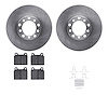 6512-63161 Brake Rotors w/5000 Advanced Brake Pads Kit with Hardware, 1968-1976 Mercedes-Benz, Position: Front - image 1