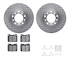 6512-63169 Brake Rotors w/5000 Advanced Brake Pads Kit with Hardware, 1979-1985 Mercedes-Benz, Position: Front - image 1