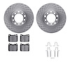 6512-63170 Brake Rotors w/5000 Advanced Brake Pads Kit with Hardware, 1980-1985 Mercedes-Benz, Position: Front - image 1
