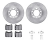 6512-63184 Brake Rotors w/5000 Advanced Brake Pads Kit with Hardware, 1979-1985 Mercedes-Benz, Position: Front - image 1