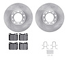 6512-63185 Brake Rotors w/5000 Advanced Brake Pads Kit with Hardware, 1979-1985 Mercedes-Benz, Position: Front - image 1