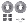 6512-63190 Brake Rotors w/5000 Advanced Brake Pads Kit with Hardware, 1972-1979 Mercedes-Benz, Position: Front - image 1