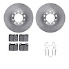 6512-63192 Brake Rotors w/5000 Advanced Brake Pads Kit with Hardware, 1973-1979 Mercedes-Benz, Position: Front - image 1