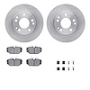 6512-63205 Brake Rotors w/5000 Advanced Brake Pads Kit with Hardware, 1984-1989 Mercedes-Benz, Position: Front - image 1