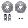 6512-63217 Brake Rotors w/5000 Advanced Brake Pads Kit with Hardware, 1987-2000 Mercedes-Benz, Position: Rear - image 1
