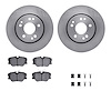 6512-63223 Brake Rotors w/5000 Advanced Brake Pads Kit with Hardware, 1990-1992 Mercedes-Benz, Position: Front - image 1