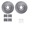 6512-63257 Brake Rotors w/5000 Advanced Brake Pads Kit with Hardware, 1991-1999 Mercedes-Benz, Position: Front - image 1