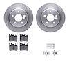 6512-63263 Brake Rotors w/5000 Advanced Brake Pads Kit with Hardware, 1992-1994 Mercedes-Benz, Position: Rear - image 1