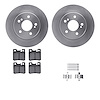 6512-63266 Brake Rotors w/5000 Advanced Brake Pads Kit with Hardware, 1992-1995 Mercedes-Benz, Position: Rear - image 1