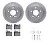6512-63270 Brake Rotors w/5000 Advanced Brake Pads Kit with Hardware, 1994-1995 Mercedes-Benz, Position: Rear - image 1