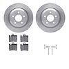 6512-63291 Brake Rotors w/5000 Advanced Brake Pads Kit with Hardware, 2000-2003 Mercedes-Benz, Position: Rear - image 1