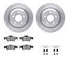 6512-63292 Brake Rotors w/5000 Advanced Brake Pads Kit with Hardware, 2002-2006 Mercedes-Benz, Position: Rear - image 1