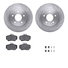 6512-63303 Brake Rotors w/5000 Advanced Brake Pads Kit with Hardware, 1997-1998 Mercedes-Benz, Position: Front - image 1