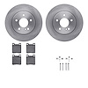 6512-63306 Brake Rotors w/5000 Advanced Brake Pads Kit with Hardware, 1998-2003 Mercedes-Benz, Position: Rear - image 1