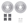 6512-63315 Brake Rotors w/5000 Advanced Brake Pads Kit with Hardware, 1998-2009 Multiple Makes/Models, Position: Rear - image 1