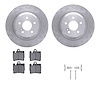 6512-63318 Brake Rotors w/5000 Advanced Brake Pads Kit with Hardware, 2001-2002 Mercedes-Benz, Position: Rear - image 1