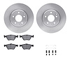 6512-63344 Brake Rotors w/5000 Advanced Brake Pads Kit with Hardware, 1996-2008 Multiple Makes/Models, Position: Front - image 1