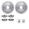 6512-63353 Brake Rotors w/5000 Advanced Brake Pads Kit with Hardware, 2003-2009 Mercedes-Benz, Position: Rear - image 1