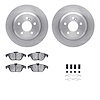 6512-63365 Brake Rotors w/5000 Advanced Brake Pads Kit with Hardware, 2010-2015 Mercedes-Benz, Position: Rear - image 1
