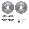 6512-63401 Brake Rotors w/5000 Advanced Brake Pads Kit with Hardware, 2003-2006 Mercedes-Benz, Position: Rear - image 1