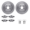 6512-63410 Brake Rotors w/5000 Advanced Brake Pads Kit with Hardware, 2007-2014 Mercedes-Benz, Position: Rear - image 1