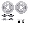 6512-63418 Brake Rotors w/5000 Advanced Brake Pads Kit with Hardware, 2009-2013 Mercedes-Benz, Position: Rear - image 1