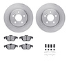 6512-63443 Brake Rotors w/5000 Advanced Brake Pads Kit with Hardware, 2008-2015 Mercedes-Benz, Position: Rear - image 1